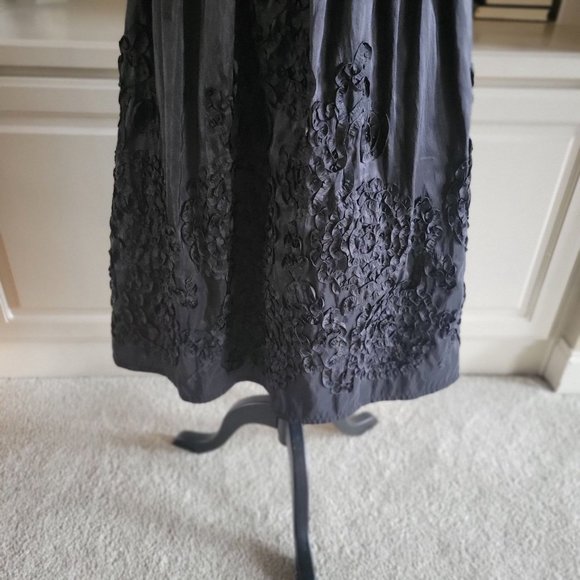 JESSICA HOWARD- Gorgeous Flattering Black Dress with Taffeta Bottom- SZ 6 - Picture 9 of 11